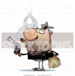 Stock Cartoon of a Bank Robber Carrying a Money by Hit Toon - #37
