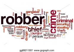 Drawing - Robber word cloud. Clipart Drawing gg89211307 - GoGraph