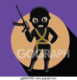 EPS Illustration - Female robber with gun. Vector Clipart gg88557333 ...