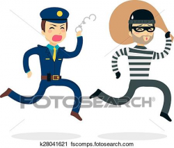 Gorgeous Design Thief Clipart Of Police Chasing K28041621 Search ...