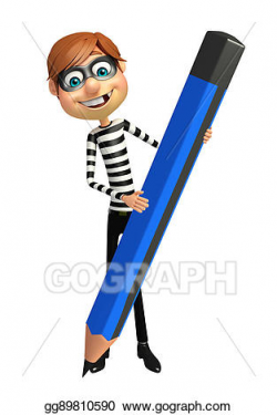 Stock Illustration - Thief with pencil. Clipart Illustrations ...