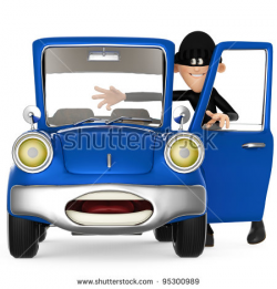Car theft clipart collection