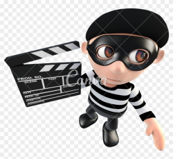 Burglar Clipart Theives - 3d Funny Cartoon Burglar Thief ...