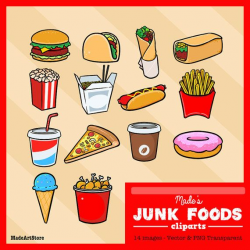 Vector Junk Food Clipart - Ai, EPS, PNG Fast Food Download - Burger ...