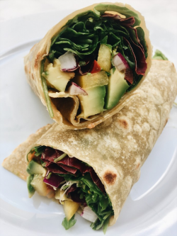 Spicy Bell Pepper & Avocado Salad Wrap | Earth To Amy