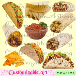Mexican Food Clipart Digital Mexican Food Clip Art Taco Hard