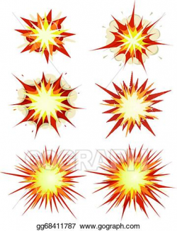 Vector Clipart - Comic book explosion, bombs and blast set ...
