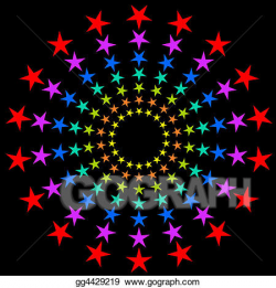 Clipart - Colorful circular stars burst background. Stock ...