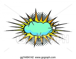 Vector Illustration - Cartoon blue comic cloud burst. EPS Clipart ...
