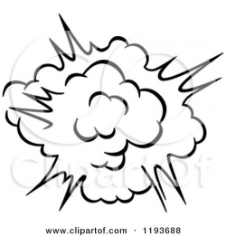 Clipart of a Black and White Comic Burst Explosion or Poof 7 ...