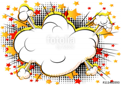 Vector comic book style cloud explosion with writing space