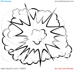 Clipart of a Black and White Comic Burst Explosion or Poof 4 ...