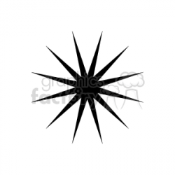 Solid black star burst shape. clipart. Royalty-free clipart # 166217