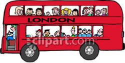 People In London on a Double Decker Bus - Royalty Free Clipart Picture