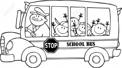 Fresh School Bus Clipart Black and White Design - Digital Clipart ...