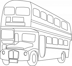 Double Decker Bus Line Art - Free Clip Art