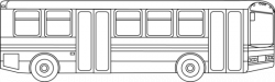 Public Transportation Bus Outline - Free Clip Art
