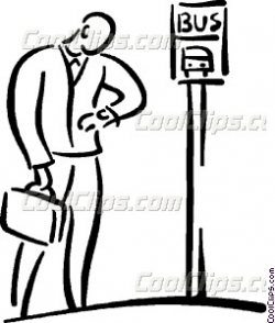 person waiting at the bus stop Vector Clip art