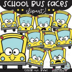 School Bus Faces Clipart {school bus clipart}