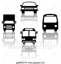 Drawing - Bus truck car and train silhouettes. Clipart Drawing ...