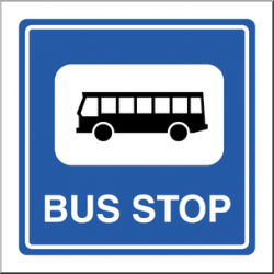 Clip Art: Signs: Bus Stop Color I abcteach.com | abcteach