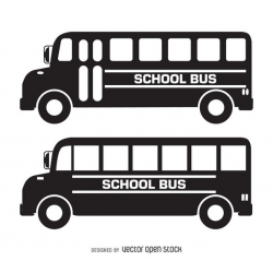Isolated school bus silhouettes - Vector download