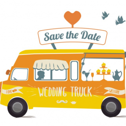Bus clipart wedding - Pencil and in color bus clipart wedding