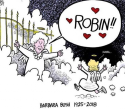 Cartoon of Barbara Bush reuniting with late daughter brings 'great ...
