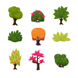 Cartoon Trees, Leaves and Bushes | Tree leaves, Cartoon and Leaves