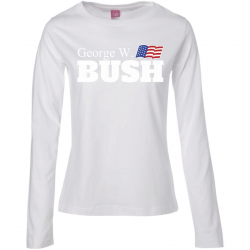 George W Bush For President Vintage Logo Ladies' Long Sleeve Cotton ...