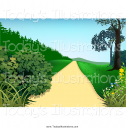 Clipart of a Path with Bushes | Clipart Panda - Free Clipart Images