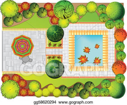 Vector Stock - Plan of garden. Clipart Illustration gg58620294 - GoGraph