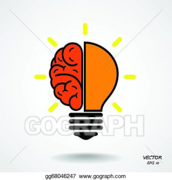 Vector Illustration - Creative brain symbol,creativity sign,business ...