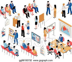 Vector Clipart - Business education and coaching isometric ...