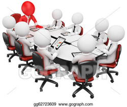 Drawing - 3d business white people. business meeting. Clipart ...