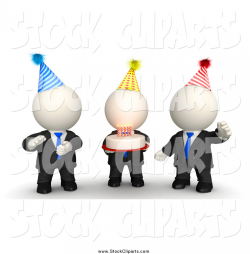 Clip Art of a 3d White Business Men Having an Office Birthday Party ...