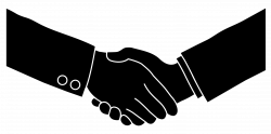 Business Handshake Black Silhouette - Free Clip Art