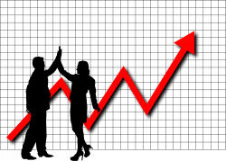 Clipart - Profit High Five Graph
