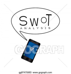 Vector Clipart - Smartphone with swot analysis strategy management ...