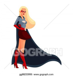 Clipart - Superhero woman in cape and business suit. Stock ...