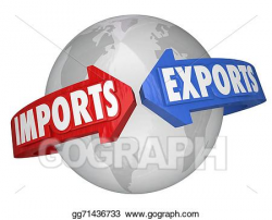 Stock Illustration - Imports exports arrows around world global ...
