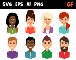 Business persons vector clipart svg characters vector