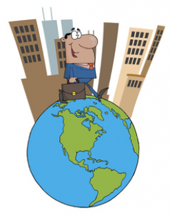 Businessman Clipart Image - Businessman on Top of the World As He ...