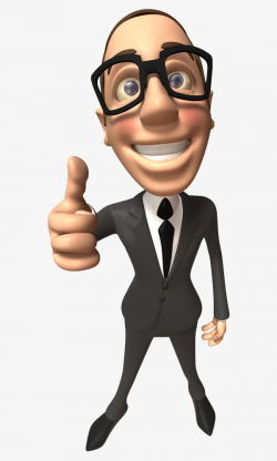 Cartoon Business Man, Thumbs, Glasses, Businessman PNG Image and ...
