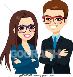 Vector Stock - Businessman and businesswoman crossed arms. Clipart ...