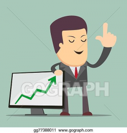 Vector Art - Businessman presenting business growth chart. Clipart ...