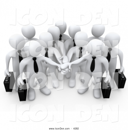 Clip Art of a Group of Office Business People Carrying Briefcases ...