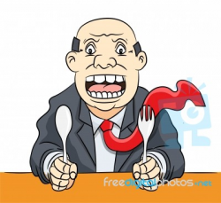 Cartoon Businessman Waiting Food- Clipart Illustration Stock Image ...