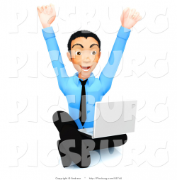 Clip Art of a 3d Happy Businessman Sitting on the Floor with a ...