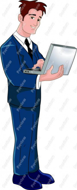 Businessman On Laptop Clip Art - Royalty Free Clipart - Vector ...